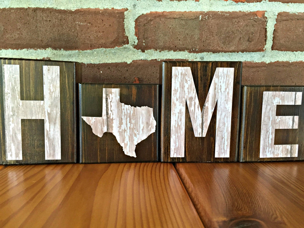 New York Home Rustic Wooden Letter Block Set, Farmhouse Style Decor fo –  Bourbon Creek Crafts