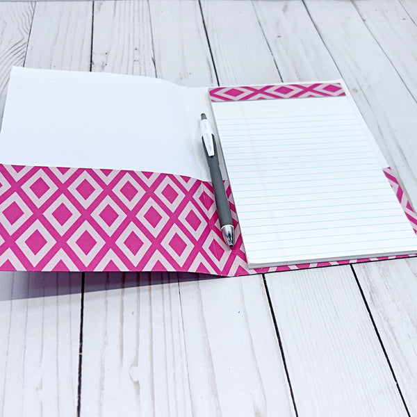 Pretty Reusable Notepad Folder with Pad, Pen and Pocket for Gift Card