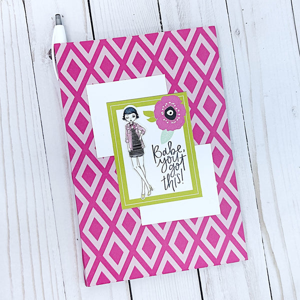 Pretty Reusable Notepad Folder with Pad, Pen and Pocket for Gift Card
