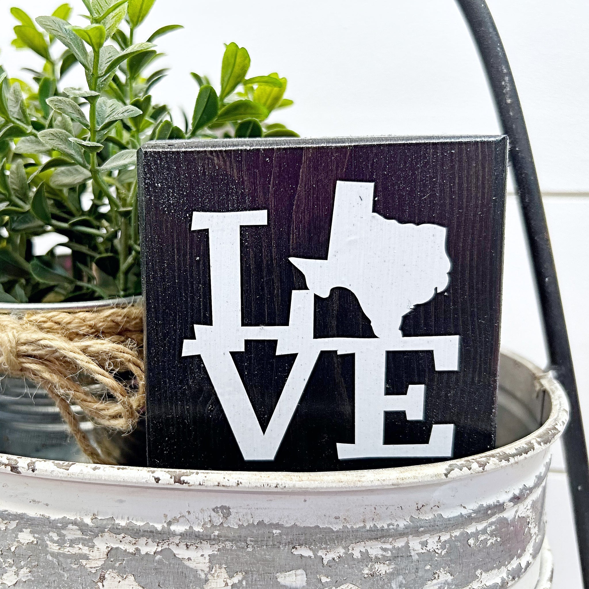Texas Love Mini Block Sign, Decor for Tiered Tray or Shelf