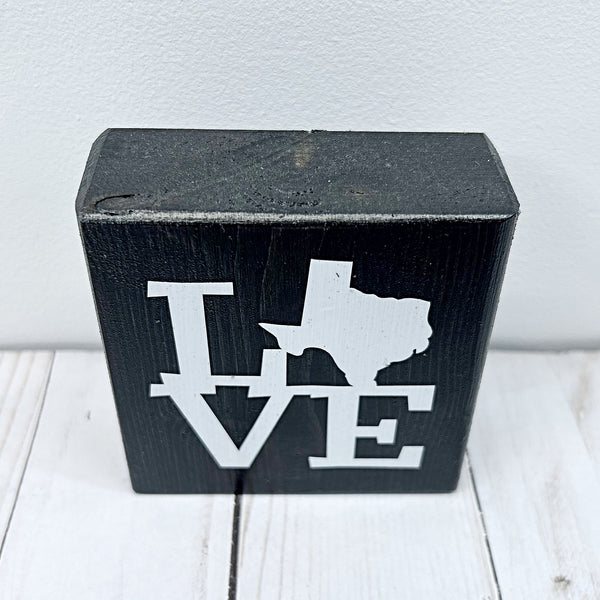Texas Love Mini Block Sign, Decor for Tiered Tray or Shelf