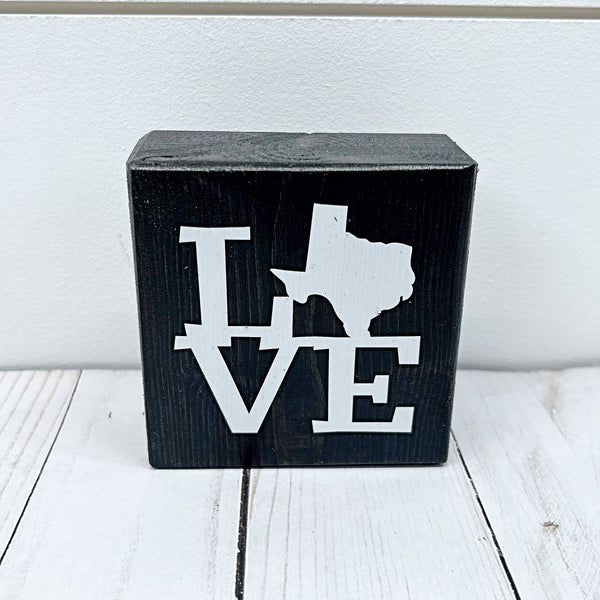 Texas Love Mini Block Sign, Decor for Tiered Tray or Shelf