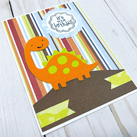 Happy Birthday Card for Boy, Handmade Dinosaur Birthday Card for Kids
