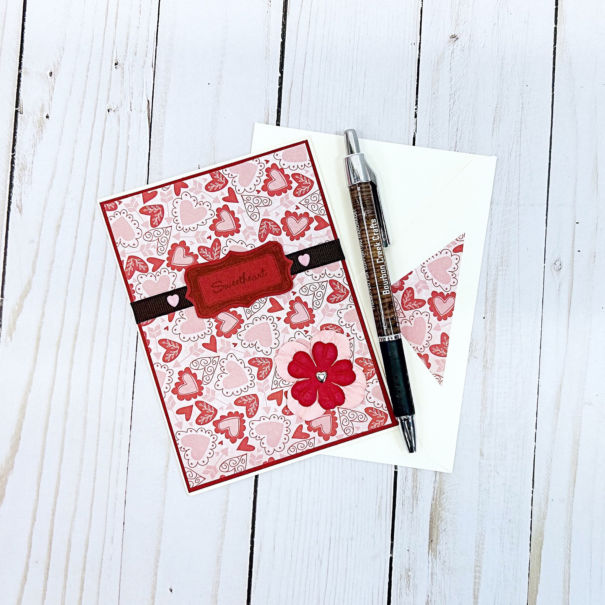 Sweetheart Valentine's Day Card, Handmade Happy Valentine's Day Greeting Card