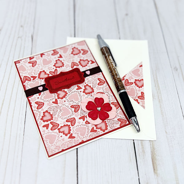Sweetheart Valentine's Day Card, Handmade Happy Valentine's Day Greeting Card