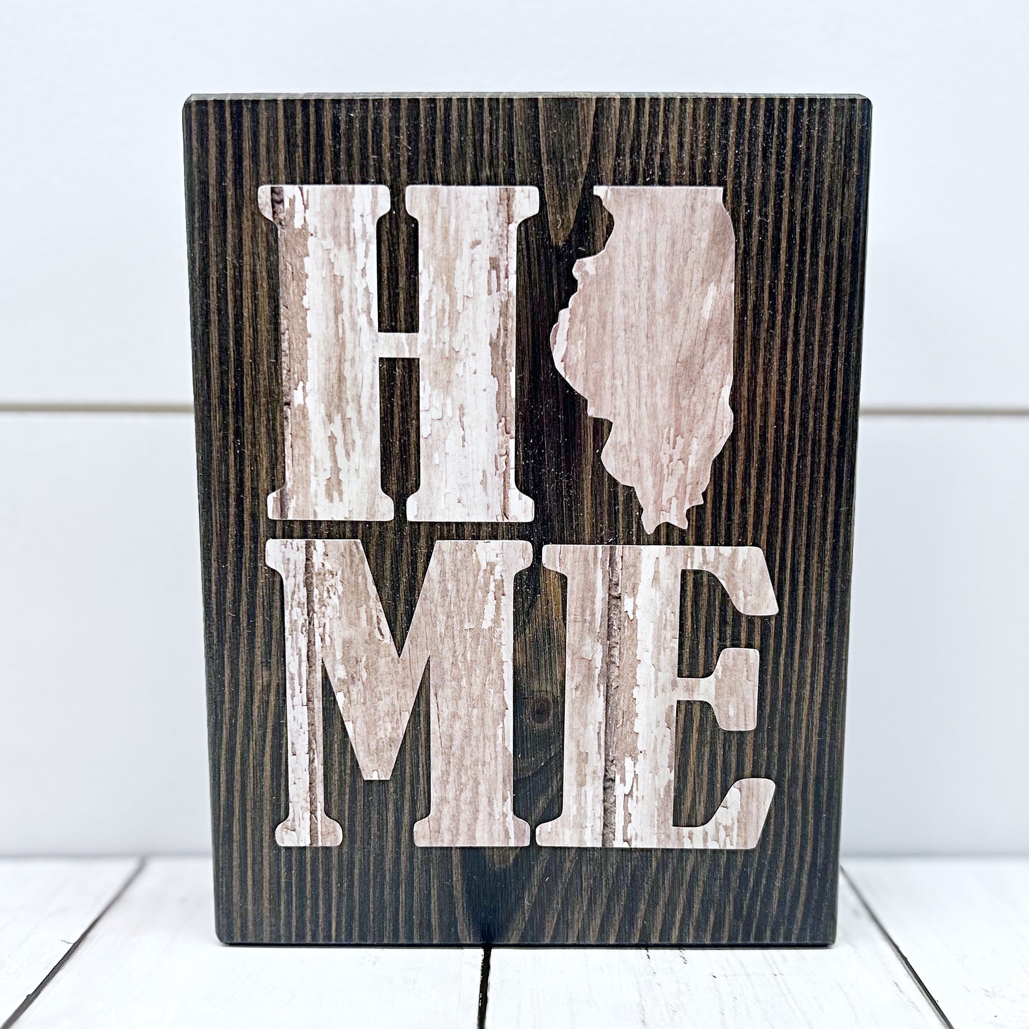 Illinois Home Shelf Sign | Farmhouse Style Decor