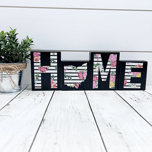 Ohio Home Floral Wooden Letter Block Set, Farmhouse Style Decor for Shelf, Mantle or Tabletop (Copy)