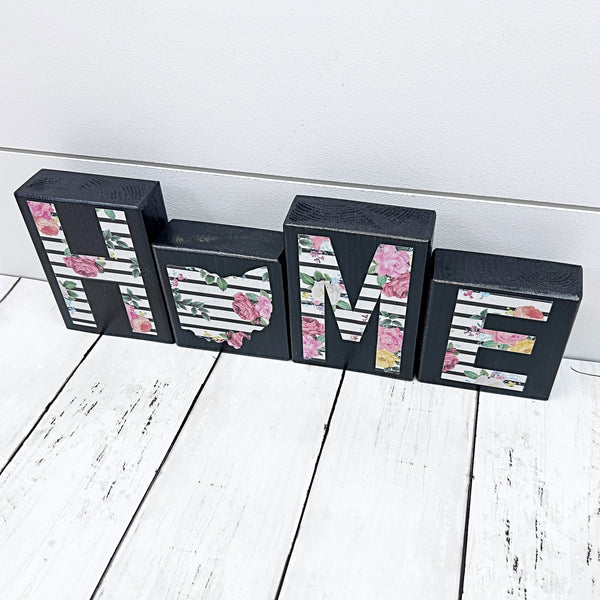 Ohio Home Floral Wooden Letter Block Set, Farmhouse Style Decor for Shelf, Mantle or Tabletop (Copy)