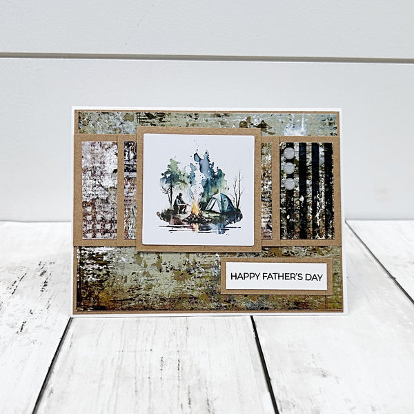Rustic Camping Happy Father’s Day Handmade Greeting Card (Copy)