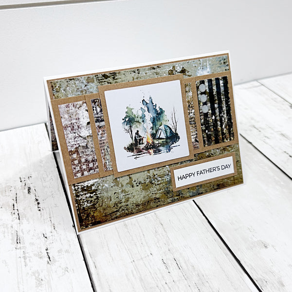 Rustic Camping Happy Father’s Day Handmade Greeting Card (Copy)