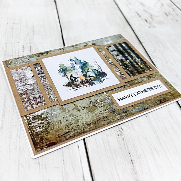 Rustic Camping Happy Father’s Day Handmade Greeting Card (Copy)