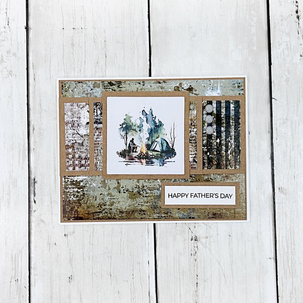 Rustic Camping Happy Father’s Day Handmade Greeting Card (Copy)
