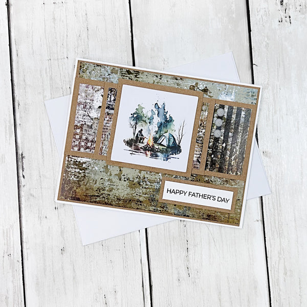 Rustic Camping Happy Father’s Day Handmade Greeting Card (Copy)