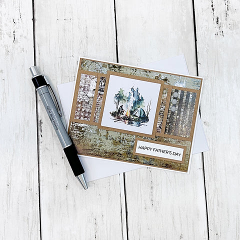 Rustic Camping Happy Father’s Day Handmade Greeting Card (Copy)