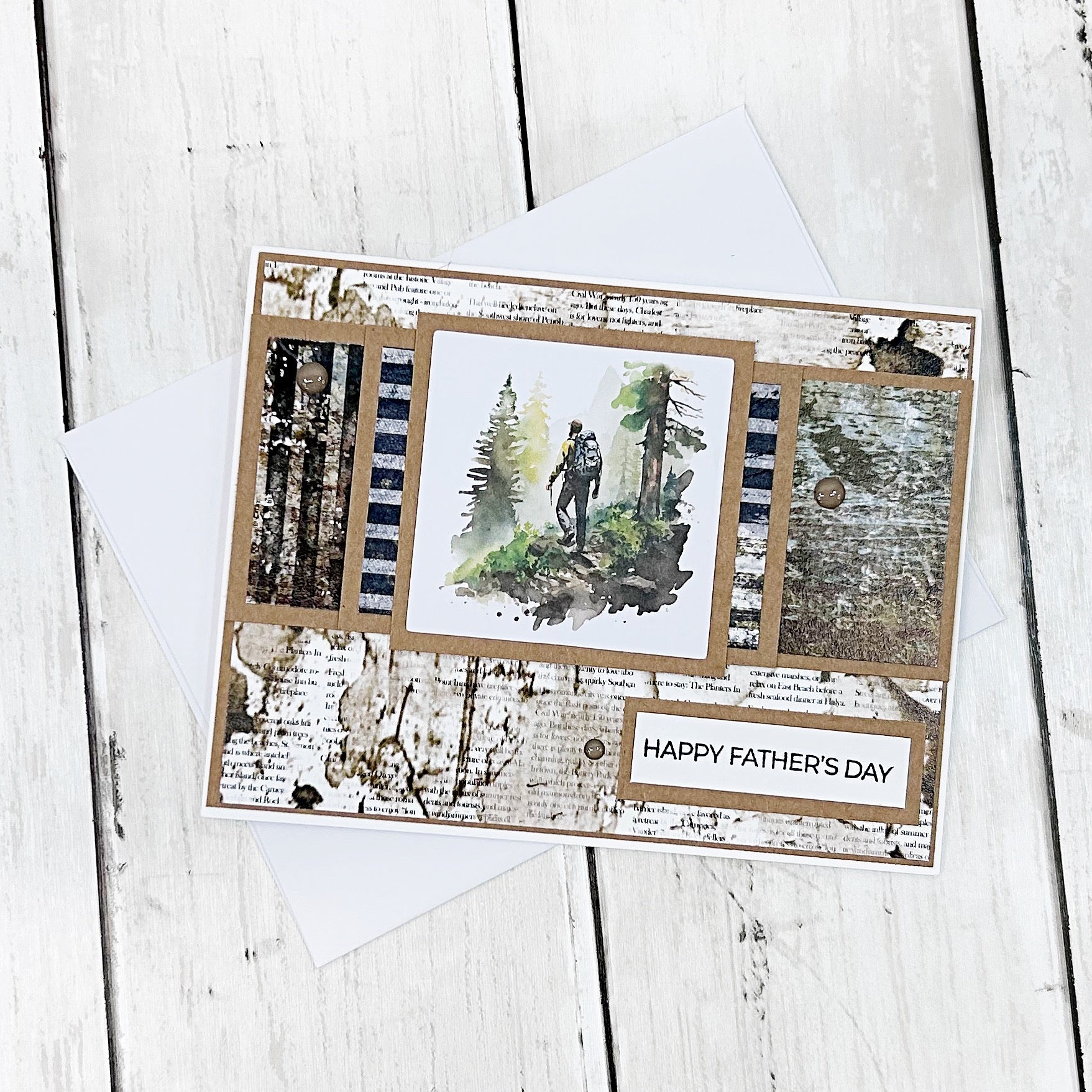 Rustic Happy Father’s Day Handmade Greeting Card