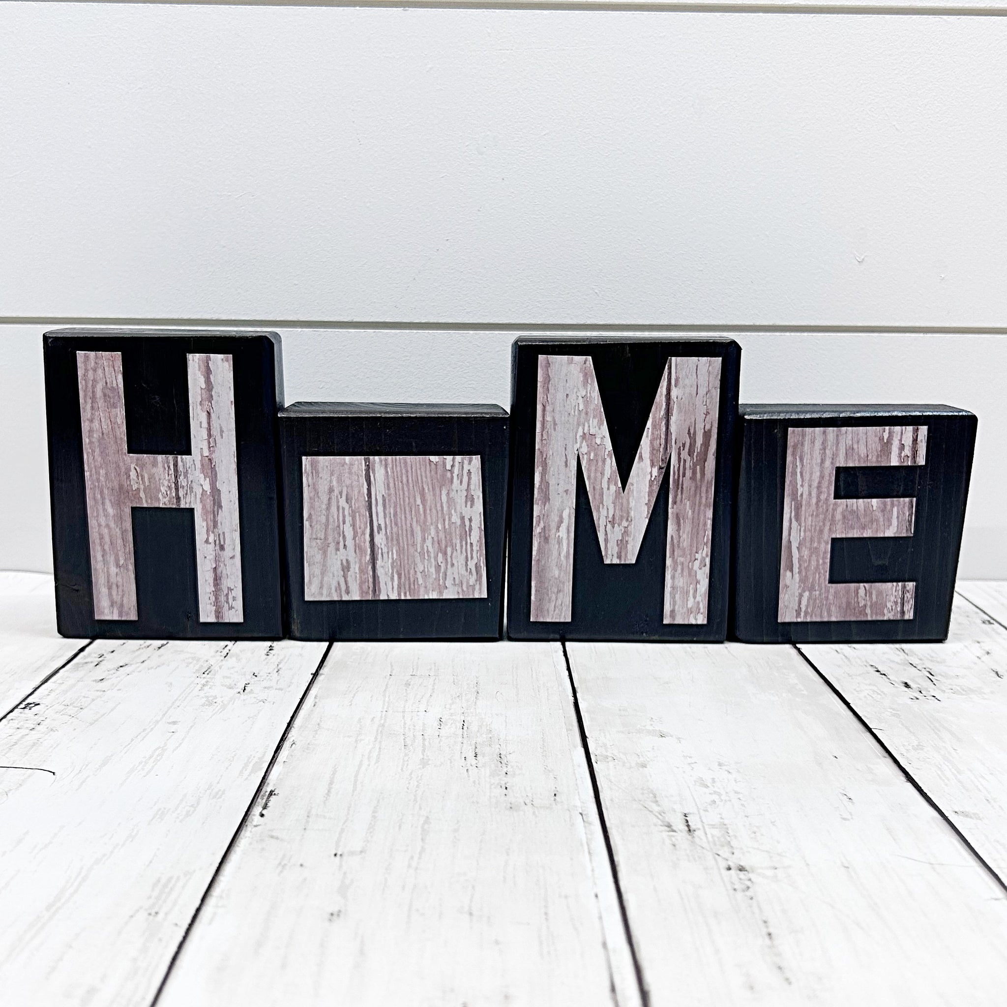 Wyoming Home Rustic Wooden Letter Block Set, Farmhouse Style Decor for Shelf, Mantle or Tabletop