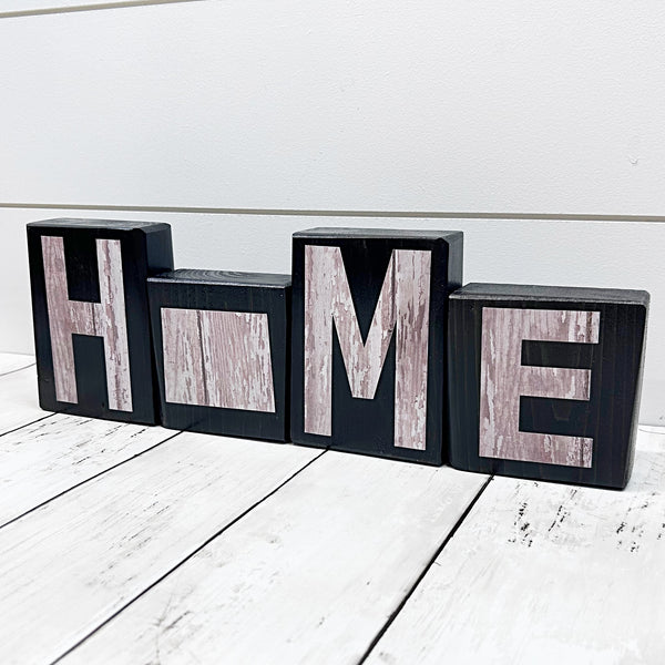 Wyoming Home Rustic Wooden Letter Block Set, Farmhouse Style Decor for Shelf, Mantle or Tabletop