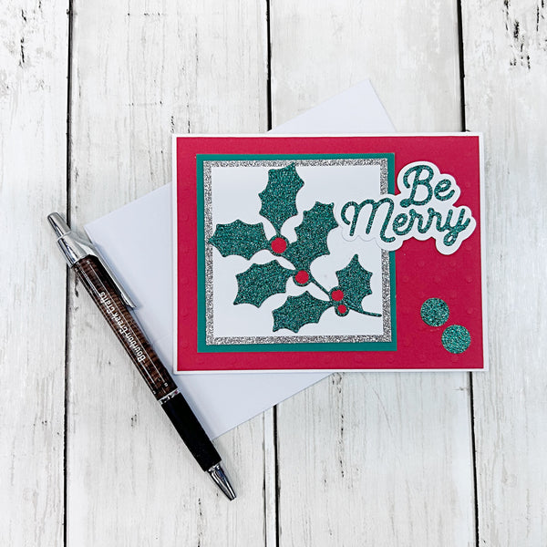 Be Merry Handmade Christmas Greeting Card