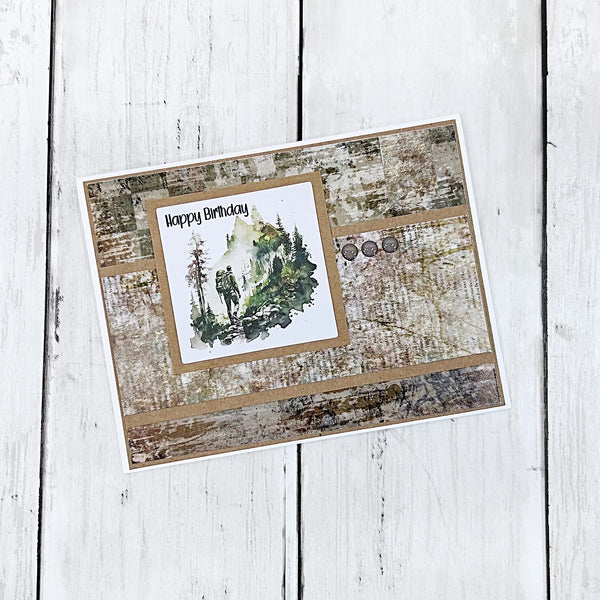 Masculine Happy Birthday Handmade Greeting Card