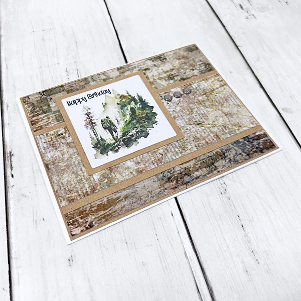 Masculine Happy Birthday Handmade Greeting Card