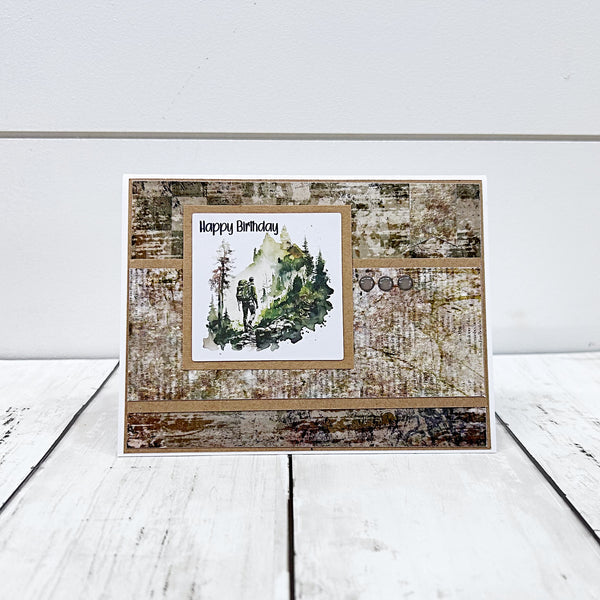 Masculine Happy Birthday Handmade Greeting Card