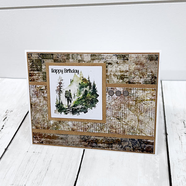 Masculine Happy Birthday Handmade Greeting Card