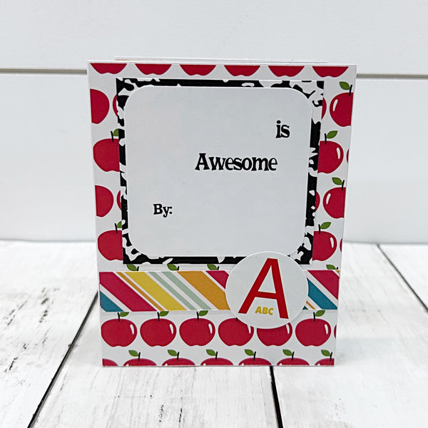 Interactive Teacher Thank you Card, Accordion Fold with Gift Card Pocket