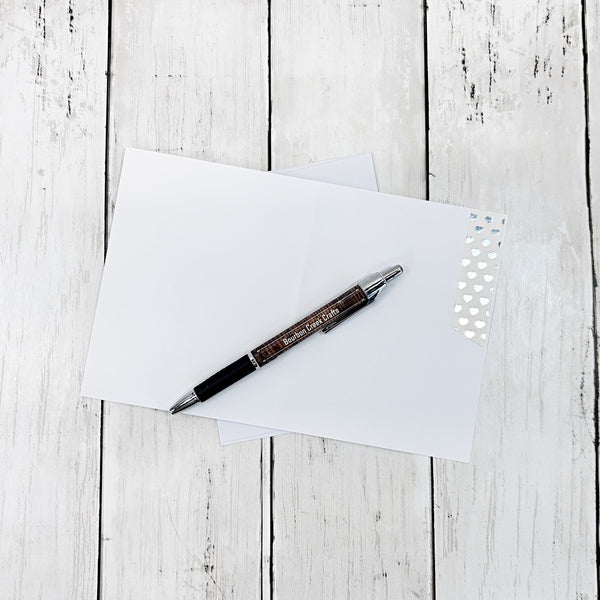 Elegant Happy Anniversary, Silver and White Handmade Greeting Card