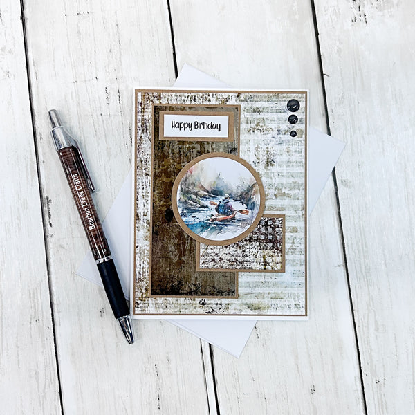 Happy Birthday Masculine   Handmade Greeting Card