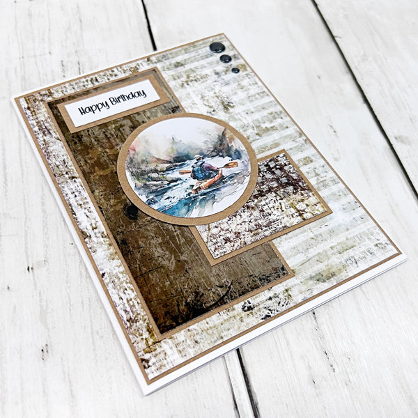 Happy Birthday Masculine   Handmade Greeting Card