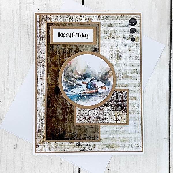 Happy Birthday Masculine   Handmade Greeting Card