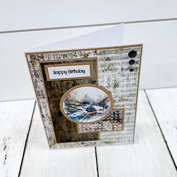 Happy Birthday Masculine   Handmade Greeting Card