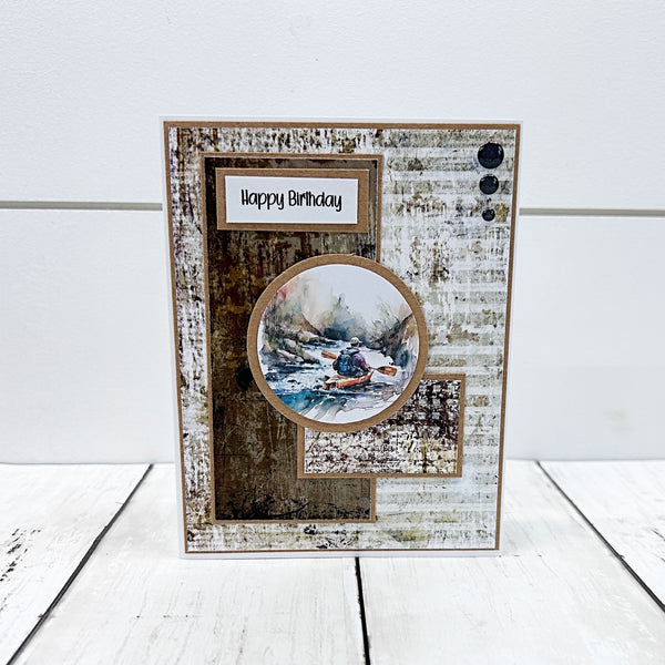Happy Birthday Masculine   Handmade Greeting Card