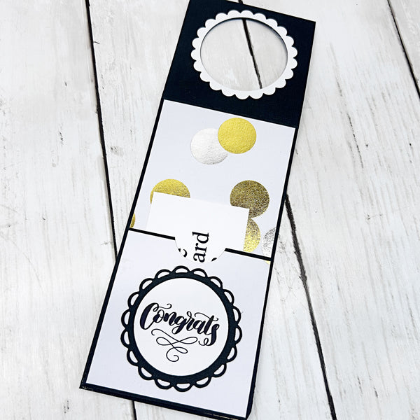 Congratulations Wine Bottle Gift Tag and Gift Card Holder for Weddings, Engagements, Graduations, New Job, New House