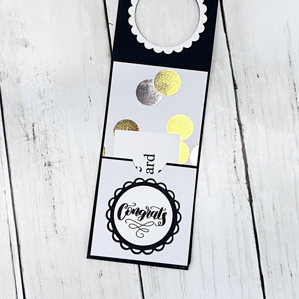 Congratulations Wine Bottle Gift Tag and Gift Card Holder for Weddings, Engagements, Graduations, New Job, New House