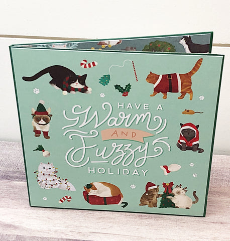 Christmas Cats Photo Album Card, Cute Handmade Greeting Card and Gift