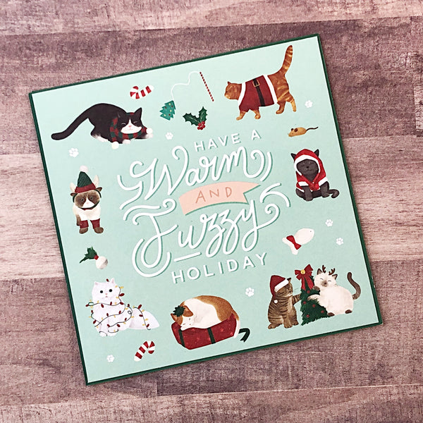 Christmas Cats Photo Album Card, Cute Handmade Greeting Card and Gift