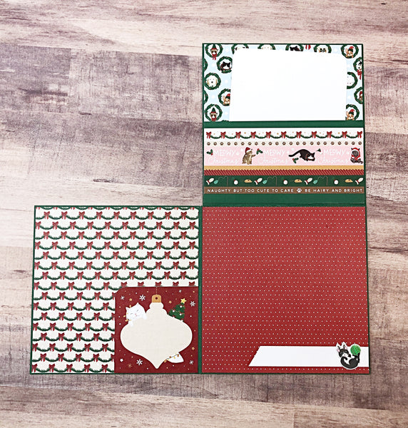 Christmas Cats Photo Album Card, Cute Handmade Greeting Card and Gift