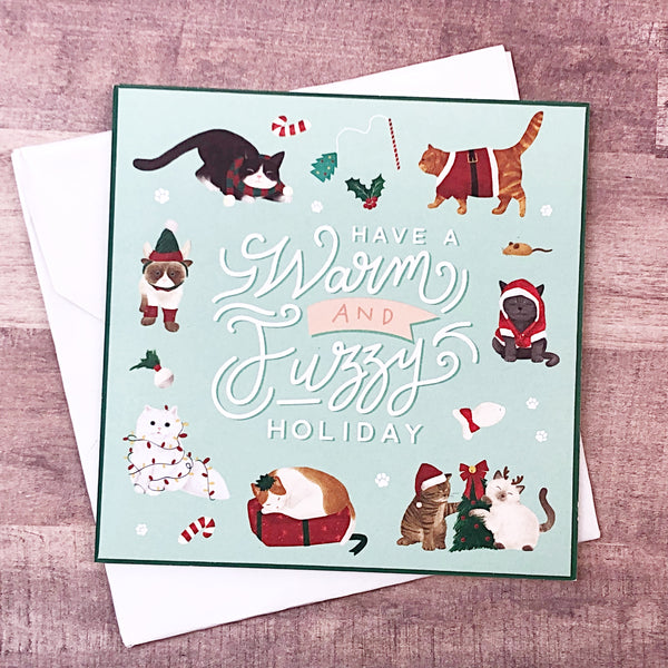 Christmas Cats Photo Album Card, Cute Handmade Greeting Card and Gift