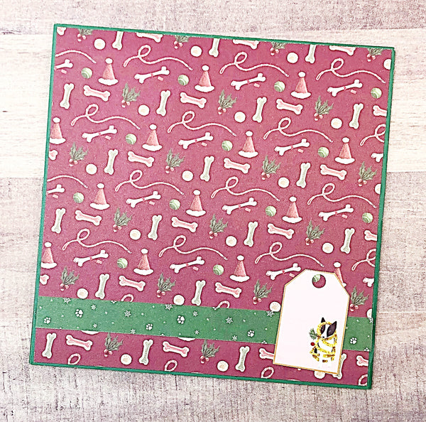 Christmas Dogs Photo Album Card, Cute Handmade Greeting Card and Gift