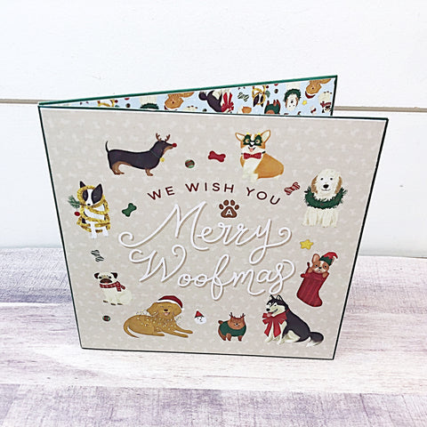 Christmas Dogs Photo Album Card, Cute Handmade Greeting Card and Gift