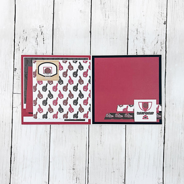 Basketball Rocks Premade Mini Photo Scrapbook Album, Ready for Photos