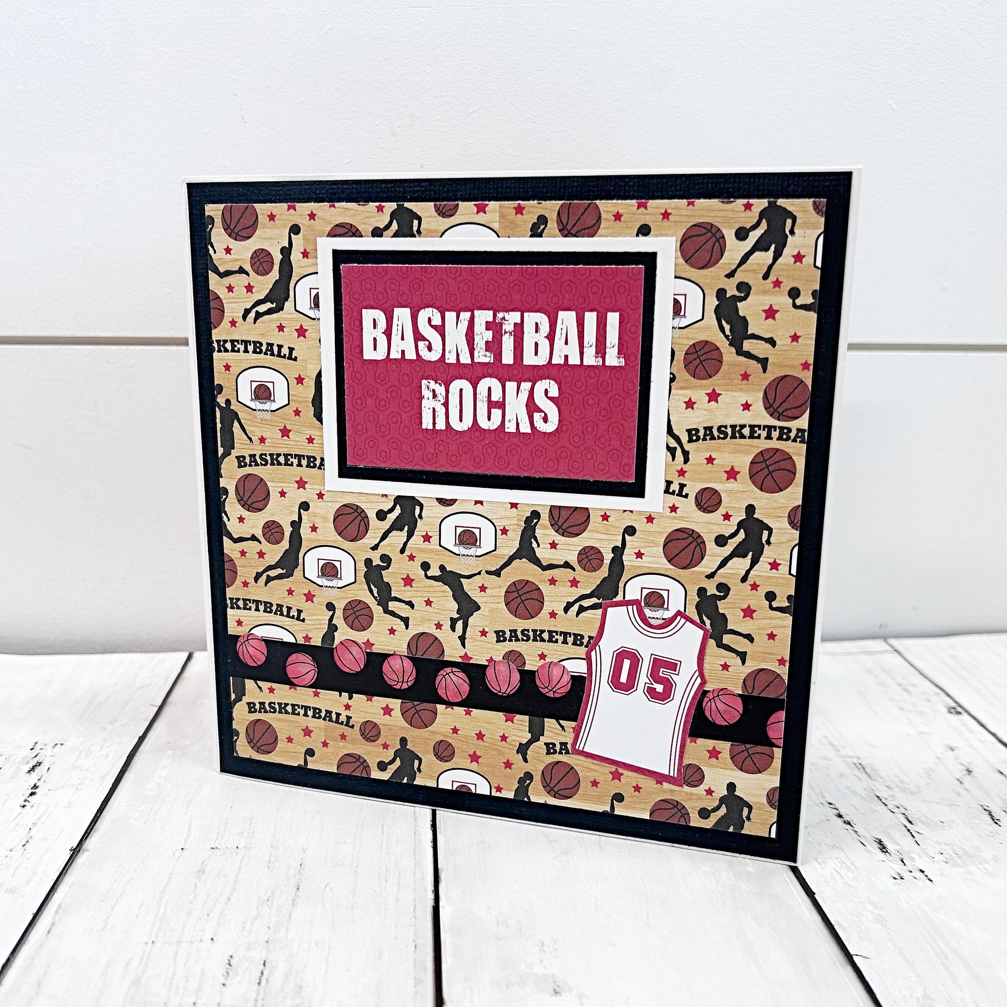 Basketball Rocks Premade Mini Photo Scrapbook Album, Ready for Photos
