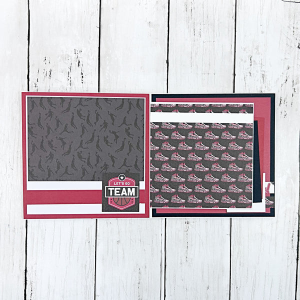 Basketball Rocks Premade Mini Photo Scrapbook Album, Ready for Photos