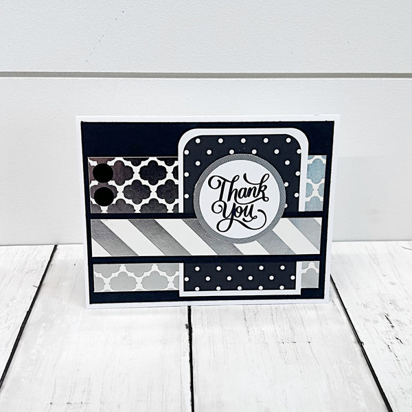 Elegant Thank You Card Set of 6, Handmade Notecards