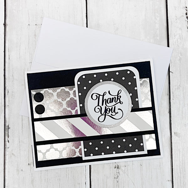 Elegant Thank You Card Set of 6, Handmade Notecards