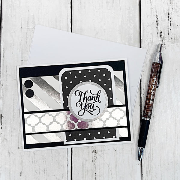Elegant Thank You Card Set of 6, Handmade Notecards