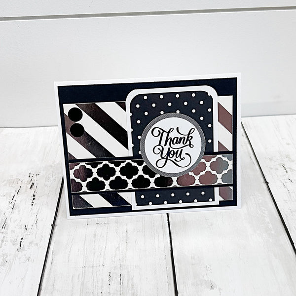 Elegant Thank You Card Set of 6, Handmade Notecards