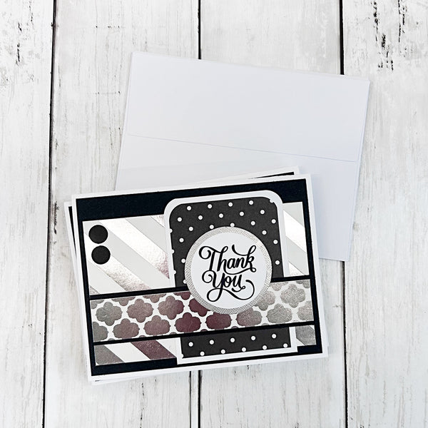 Elegant Thank You Card Set of 6, Handmade Notecards