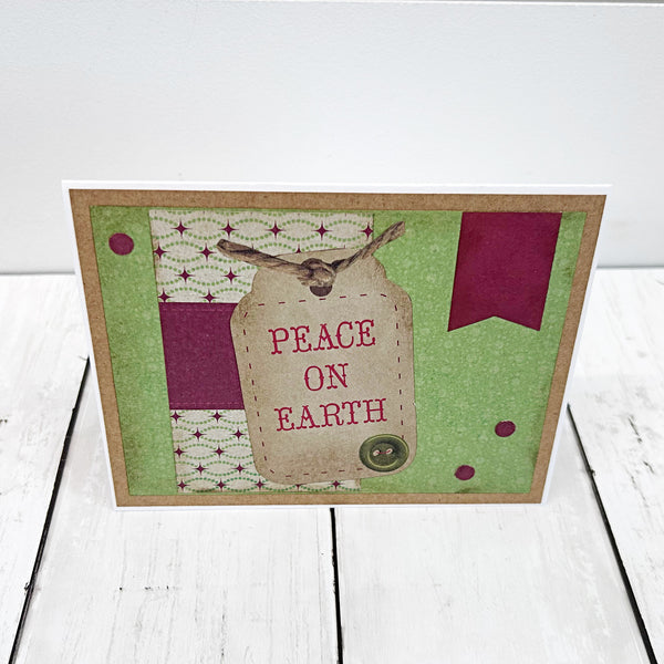 Vintage Style Christmas Card Set of 7, Handmade Holiday Cards